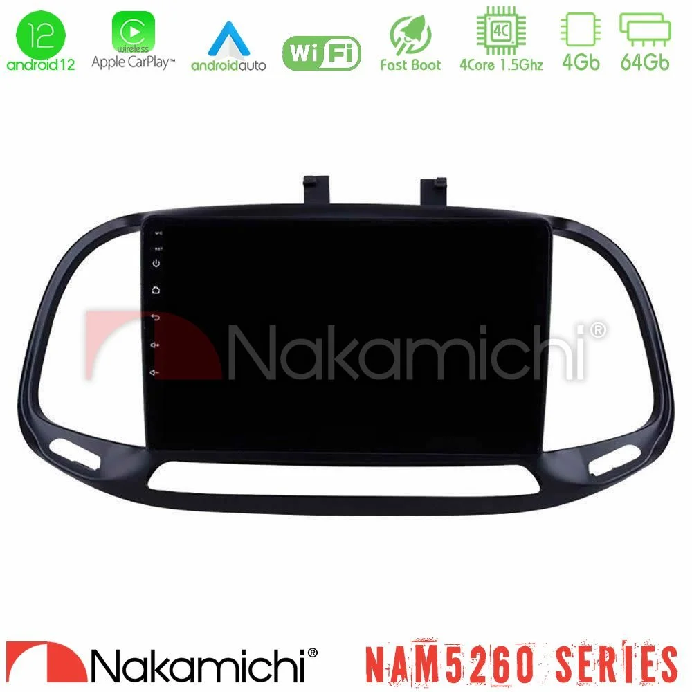 Φωτογραφία προϊόντος: Nakamichi NAM5260 Series 4Core Android12 4+64GB Fiat Doblo 2015-2022 Navigation Multimedia Tablet 9 Με Carplay & Android Auto
