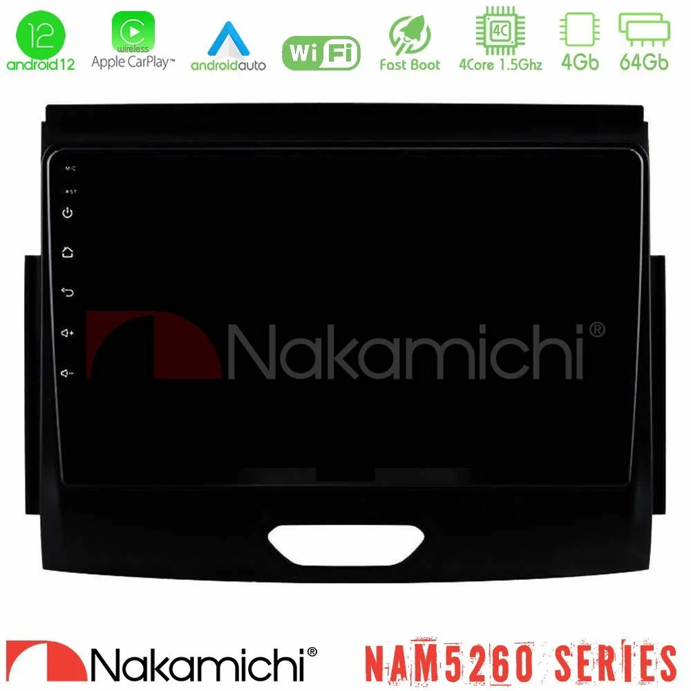 Φωτογραφία προϊόντος: Nakamichi NAM5260 Series 4Core Android12 4+64GB Ford Ranger 2017-2022 Navigation Multimedia Tablet 9 Με Carplay & Android Auto