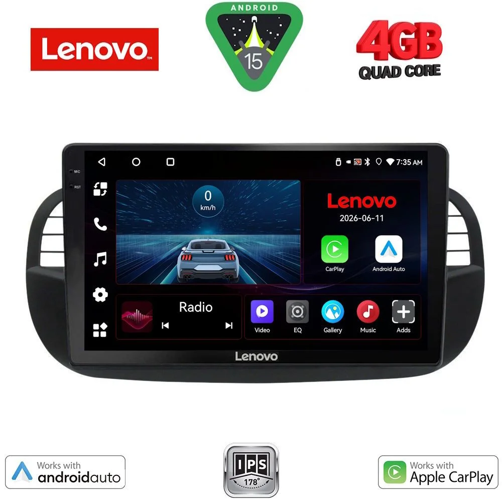 Φωτογραφία προϊόντος: LENOVO LVE 8130BL_CPAA (9inc) MULTIMEDIA TABLET for FIAT 500 mod. 2007-2015 (BLACK)