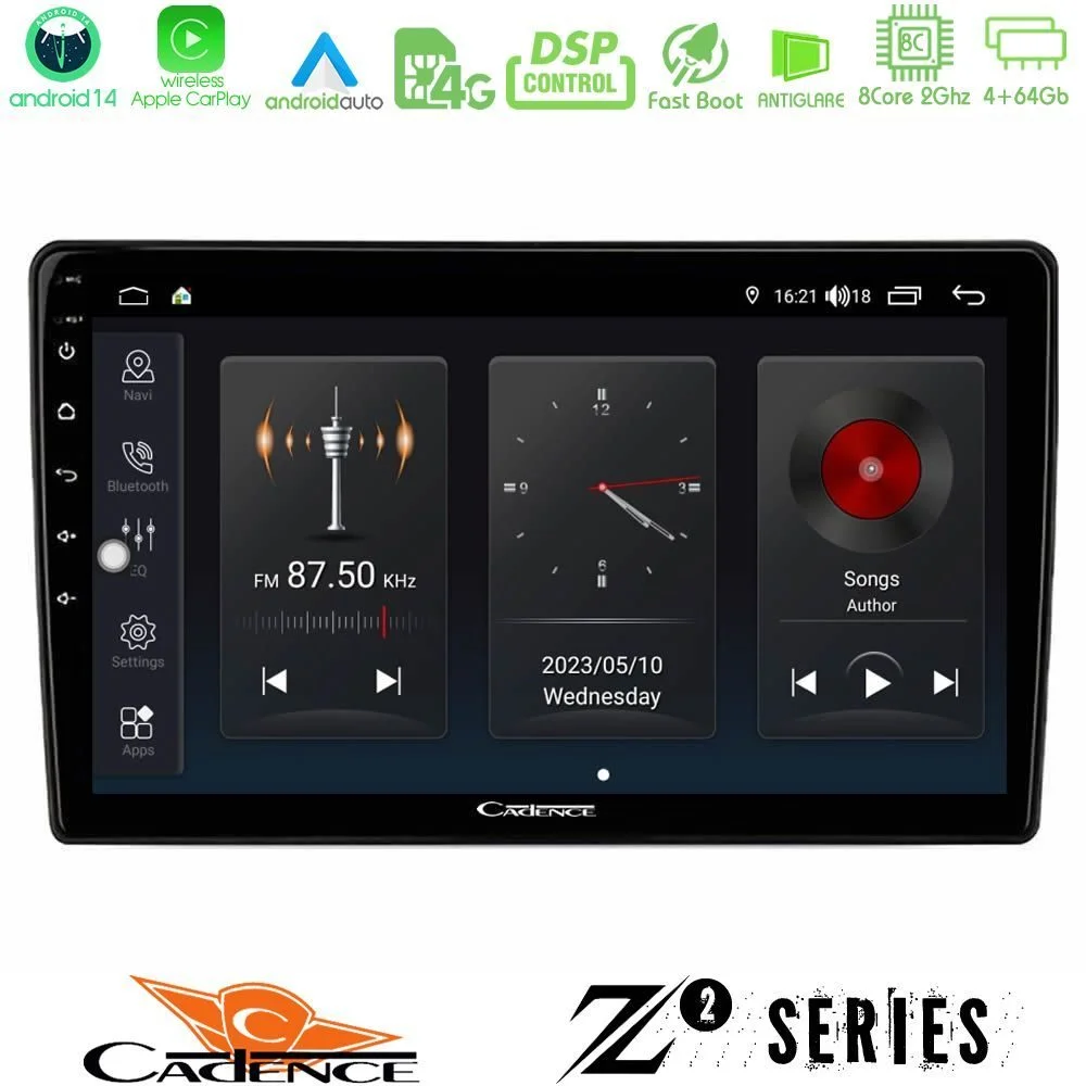 Φωτογραφία προϊόντος: Cadence Z2 Series 8Core Android14 4+64GB Mitsubishi Outlander 2002 – 2007 Navigation Multimedia Tablet 10 Με Carplay & Android Auto