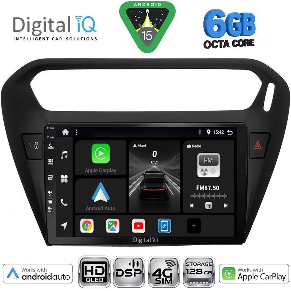 Φωτογραφία προϊόντος: DIGITAL IQ BXF 17511BL_CPAA (9inc) MULTIMEDIA TABLET for CITROEN ELYSEE – PEUGEOT 301 mod. 2013-2026 (BLACK)