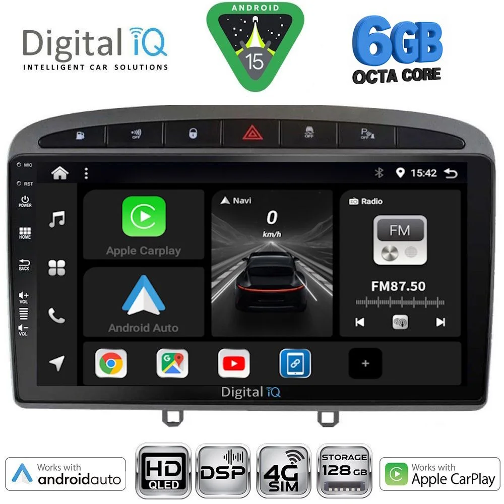 Φωτογραφία προϊόντος: DIGITAL IQ BXF 17513GR_CPAA (9inc) MULTIMEDIA TABLET for PEUGEOT 308 mod. 2007-2012 - RCZ mod. 2009-2015 (GREY)
