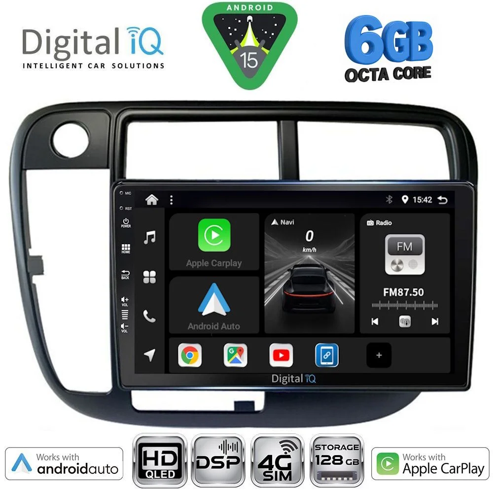 Φωτογραφία προϊόντος: DIGITAL IQ BXF 17186_CPAA CLIMA (9inc) MULTIMEDIA TABLET for HONDA CIVIC mod. 1995-2001