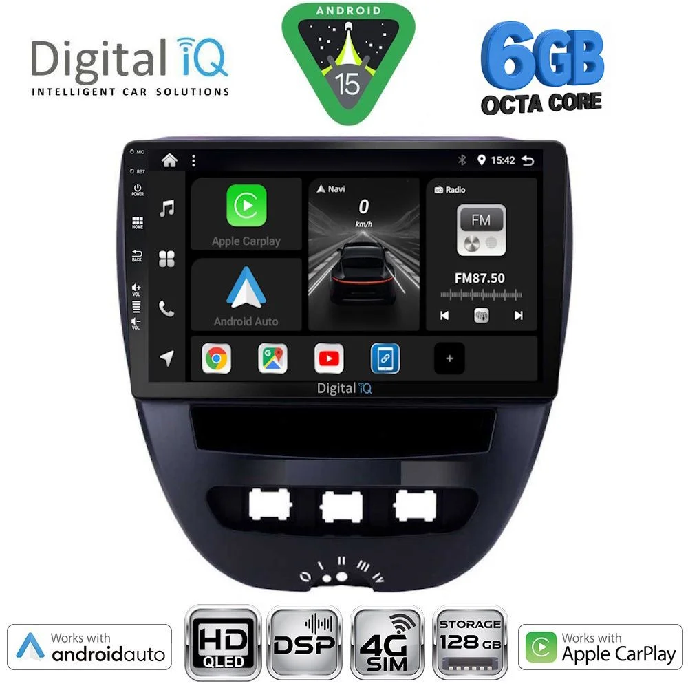 Φωτογραφία προϊόντος: DIGITAL IQ BXF 17707_CPAA (10inc) MULTIMEDIA TABLET for CITROEN C1-PEUGEOT 107-TOYOTA AYGO mod. 2005-2014