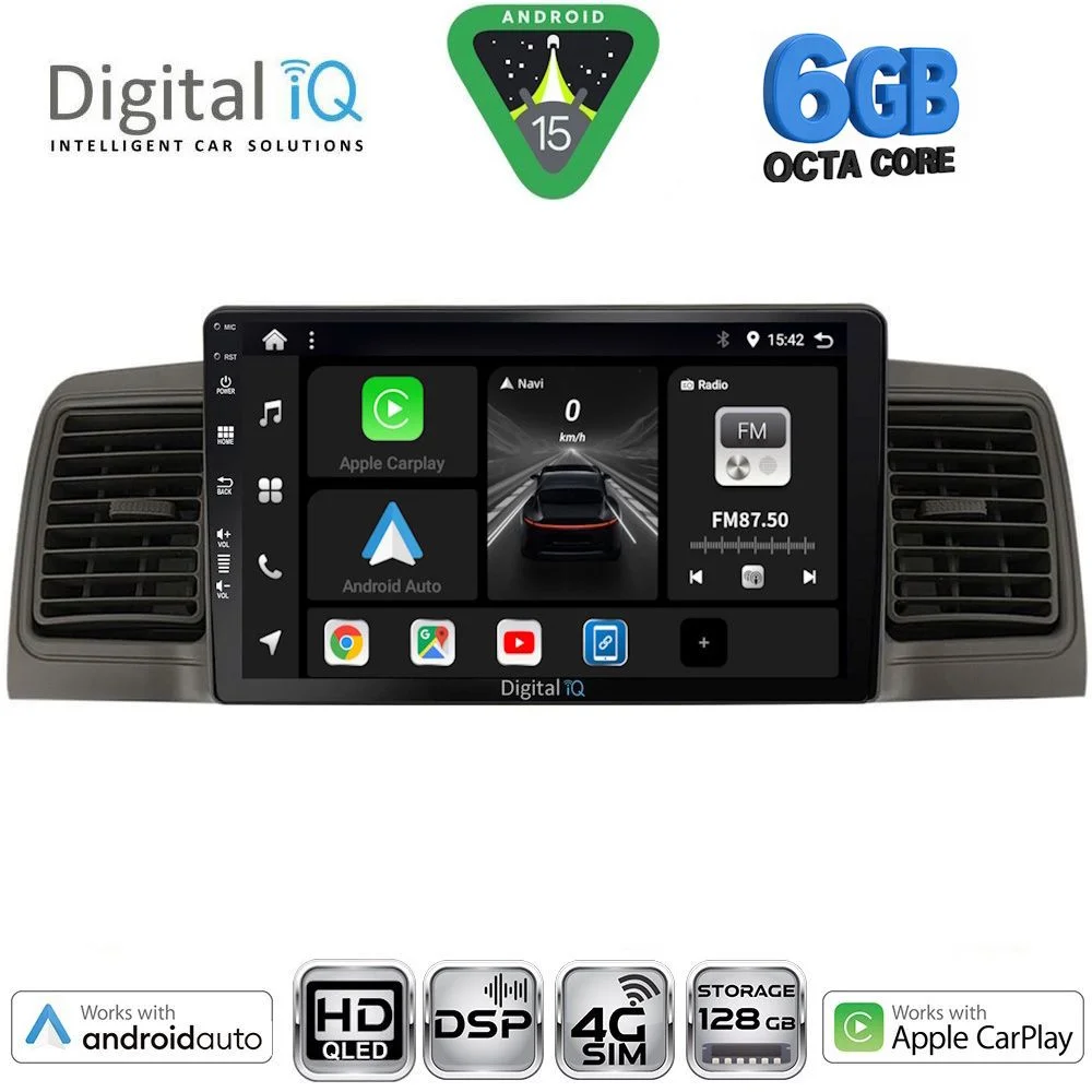 Φωτογραφία προϊόντος: DIGITAL IQ BXF 17712GR_CPAA (9inc) MULTIMEDIA TABLET for TOYOTA COROLLA mod. 2001-2006 (GREY)