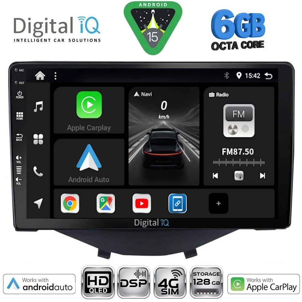 Φωτογραφία προϊόντος: DIGITAL IQ BXF 17715_CPAA CLIMA-A/C (9inc) MULTIMEDIA TABLET for CITROEN C1-PEUGEOT 108-TOYOTA AYGO mod. 2014-2022