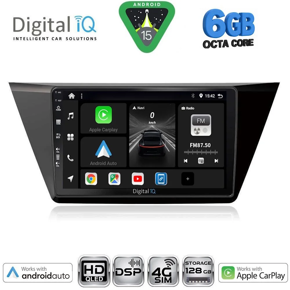 Φωτογραφία προϊόντος: DIGITAL IQ BXF 17769_CPAA (10inc) MULTIMEDIA TABLET for VW TOURAN mod. 2016-2026