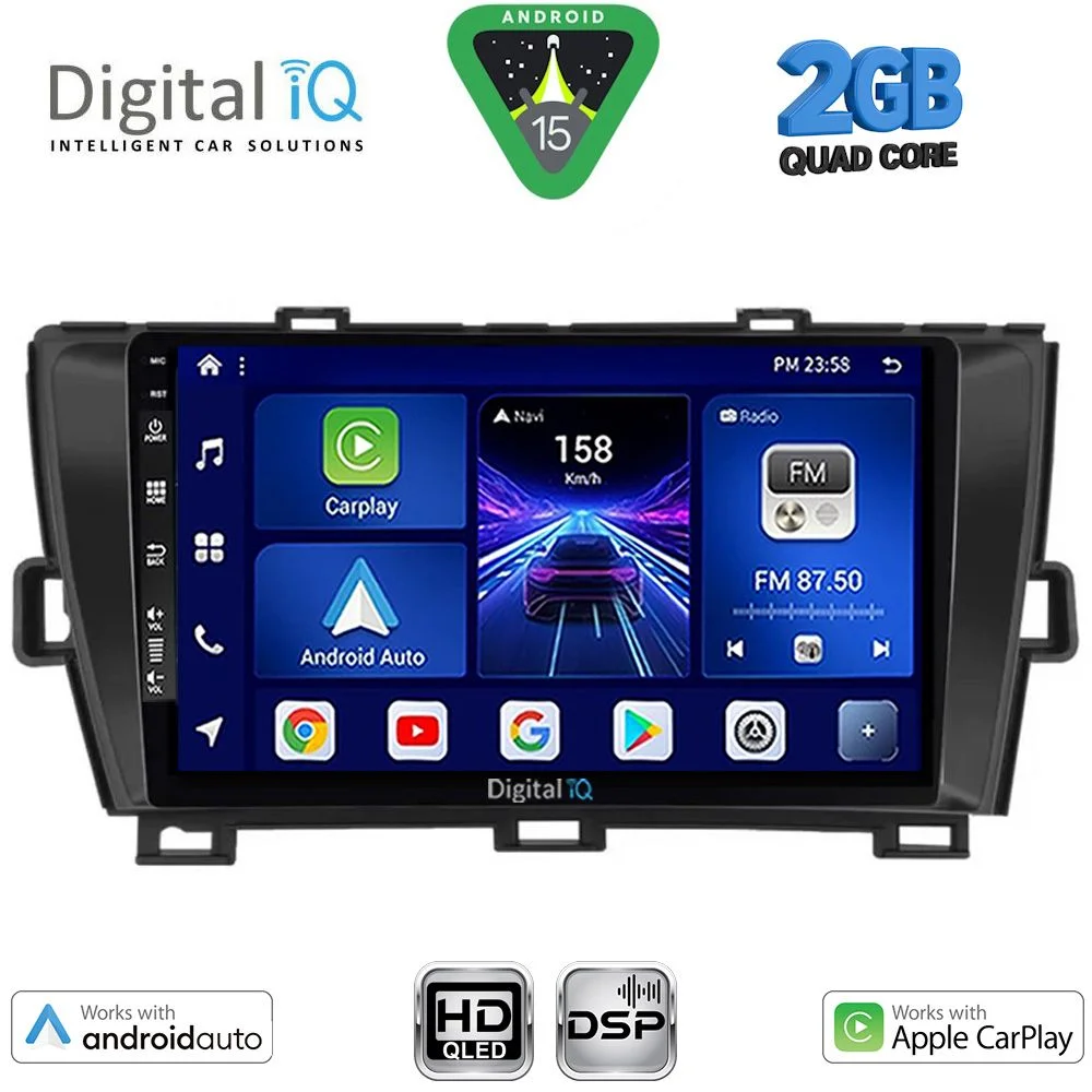Φωτογραφία προϊόντος: DIGITAL IQ BXC 3726BL_CPAA (9inc) MULTIMEDIA TABLET for TOYOTA PRIUS mod. 2009-2015 (BLACK)