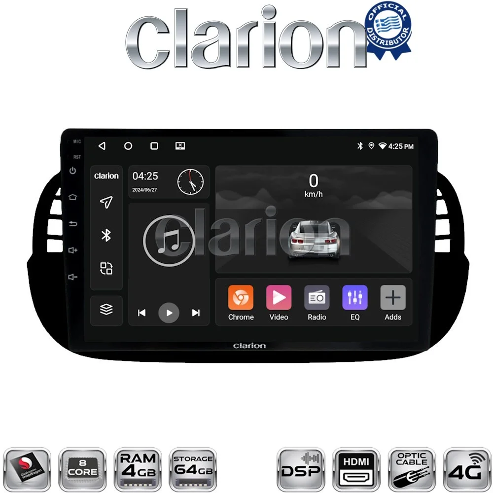 Φωτογραφία προϊόντος: Clarion OEM για Fiat 500 2007 > 2016 με 8Core 4GB/64GB και 2Κ οθόνη
