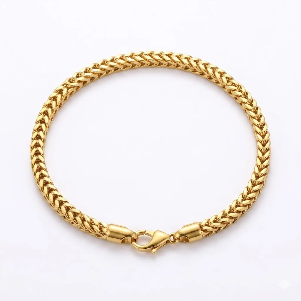 Φωτογραφία προϊόντος: Peach Jewelry Peach Jewerly Ανδρικό Βραχιόλι Αλυσίδα Από Χάλυβα Τιτανίου 19cm Επιχρυσωμένο 18Κ
