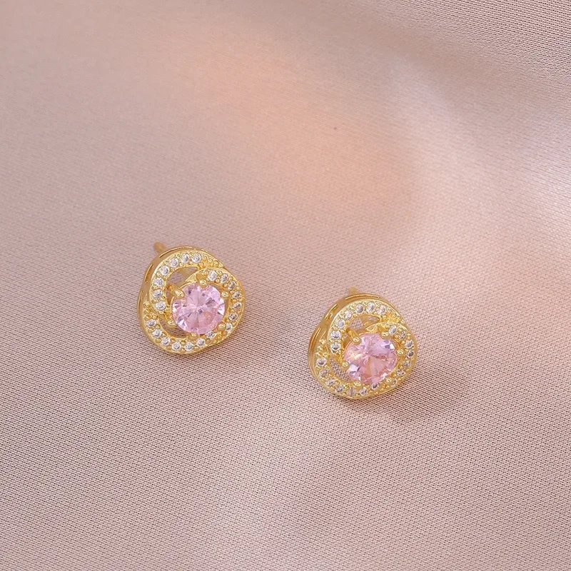 Φωτογραφία προϊόντος: Peach Jewelry Peach Jewerly Σκουλαρίκια Από Ανοξείδωτο Ατσάλι 304 Με Ζιργκόν Ροζ
