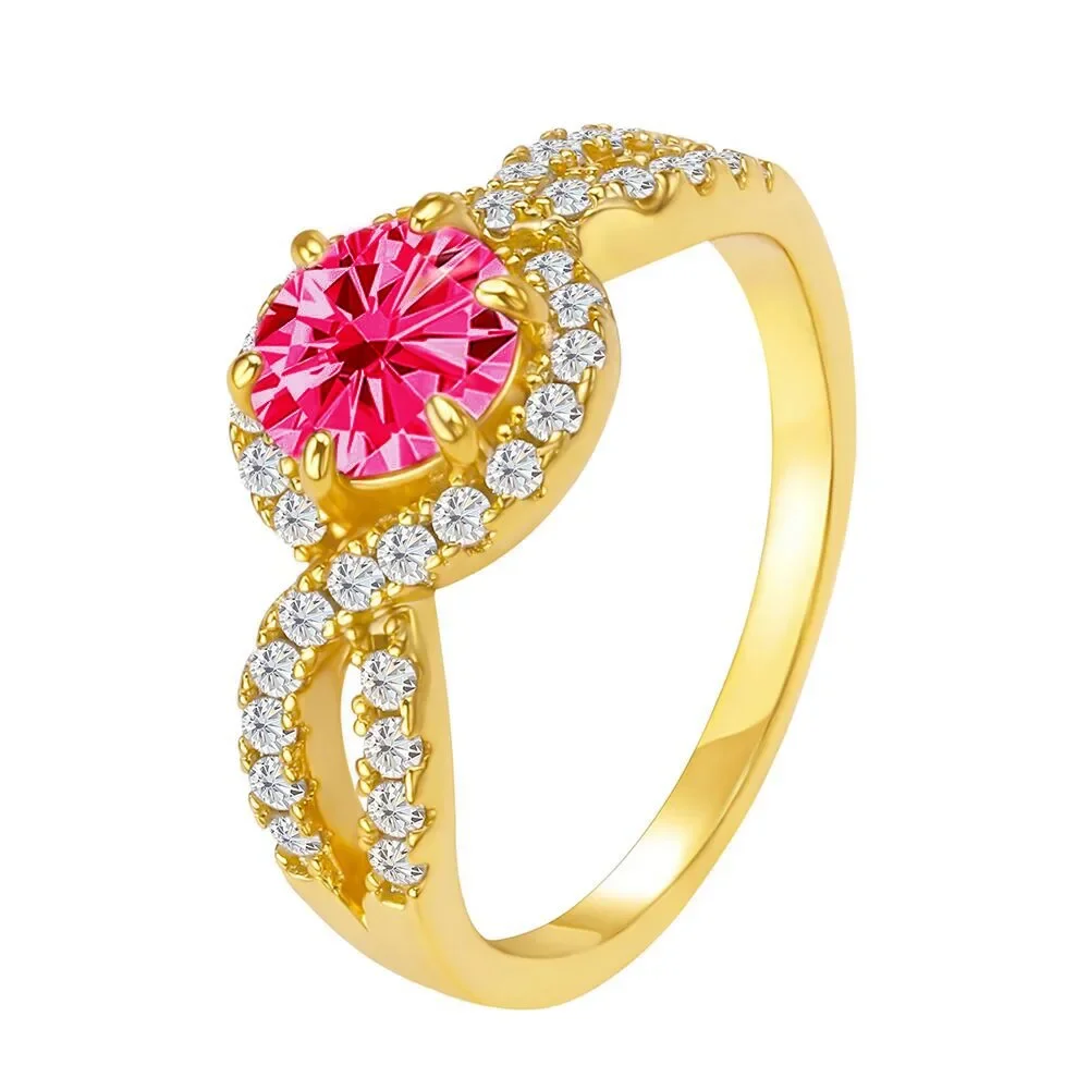 Φωτογραφία προϊόντος: Peach Jewelry Δαχτυλίδι Από Χαλκό Με Ηλεκτρολυτική Επιμετάλλωση 18K Και Ζιργκόν Sise 6