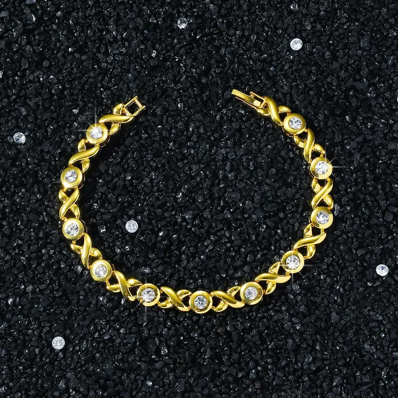 Φωτογραφία προϊόντος: Peach Jewelry Peach Jewerly Unisex Βραχιόλι Με Γεωμετρικό Σχεδιασμό Χρυσό