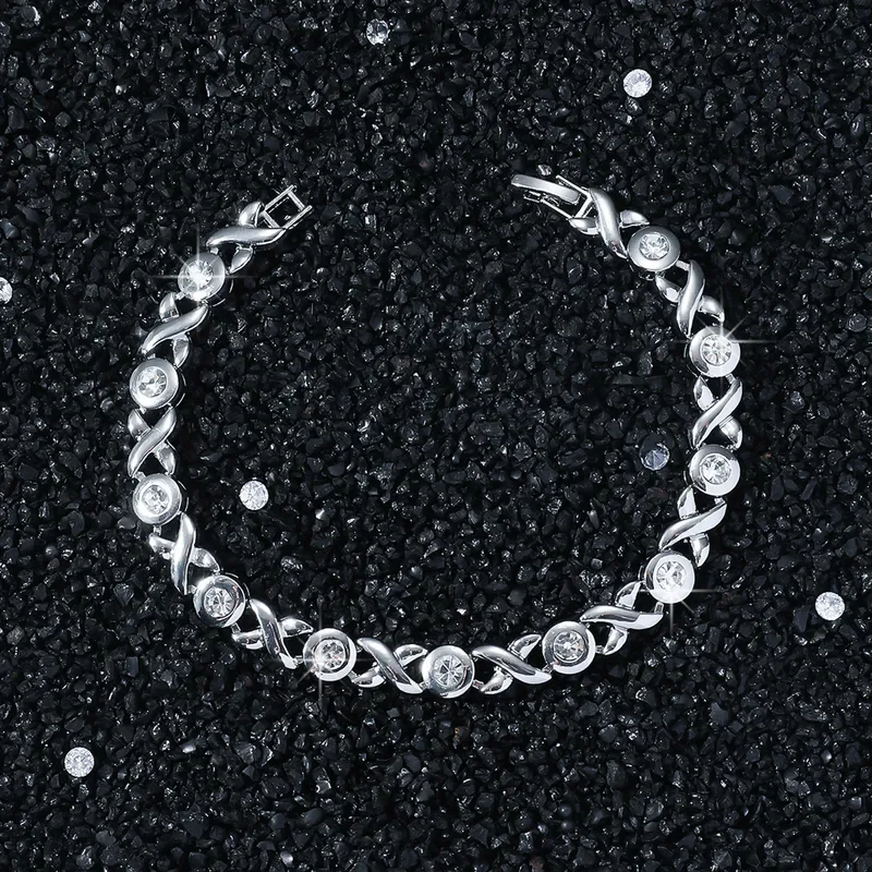 Φωτογραφία προϊόντος: Peach Jewelry Peach Jewerly Unisex Βραχιόλι Με Γεωμετρικό Σχεδιασμό Ασημί