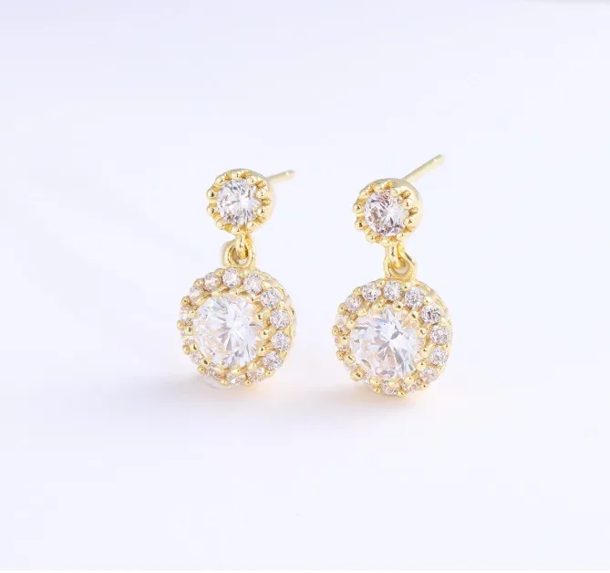 Φωτογραφία προϊόντος: Peach Jewelry Peach Jewerly Μοντέρνα Γυναικεία Σκουλαρίκια Από Ασήμι 925 Και Χαλκό Με Ζιργκόν Επίχρυσα