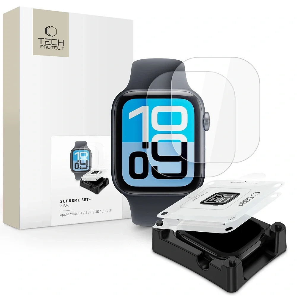 Φωτογραφία προϊόντος: Tech-Protect Tech‑Protect Supreme Set+ 2‑Pack Apple Watch 4 / 5 / 6 / SE 1 / 2 / 3 (44 mm) Clear