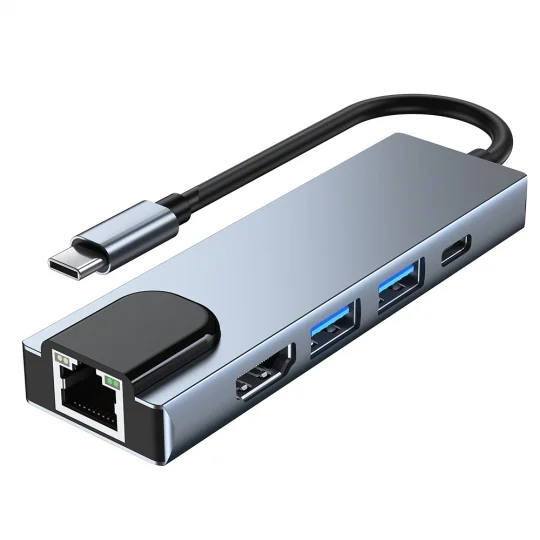 Φωτογραφία προϊόντος: Tech-Protect V3-Hub Adapter 5in1 USB-A 3.0 Θυρών με σύνδεση USB-C, Θύρα Φόρτισης & Ethernet Grey