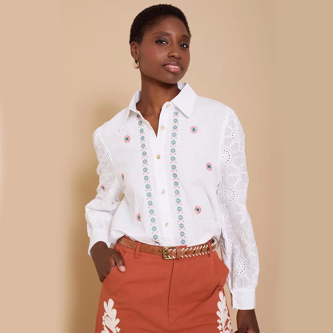Φωτογραφία προϊόντος: Meisie Emproidered Shirt M119B04 White