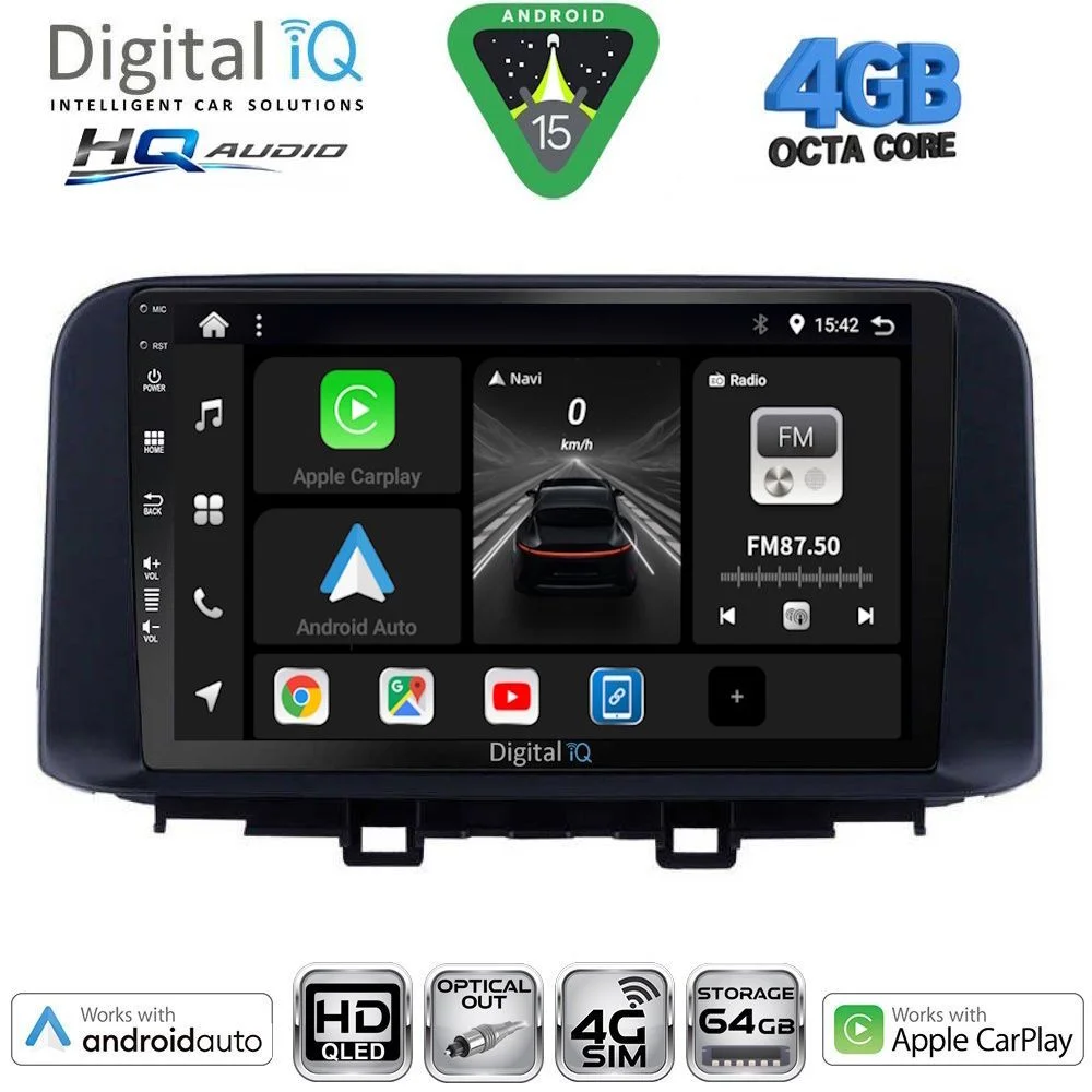 Φωτογραφία προϊόντος: DIGITAL IQ BXK 19237_CPAA (10inc) MULTIMEDIA TABLET for HYUNDAI KONA mod. 2017-2023