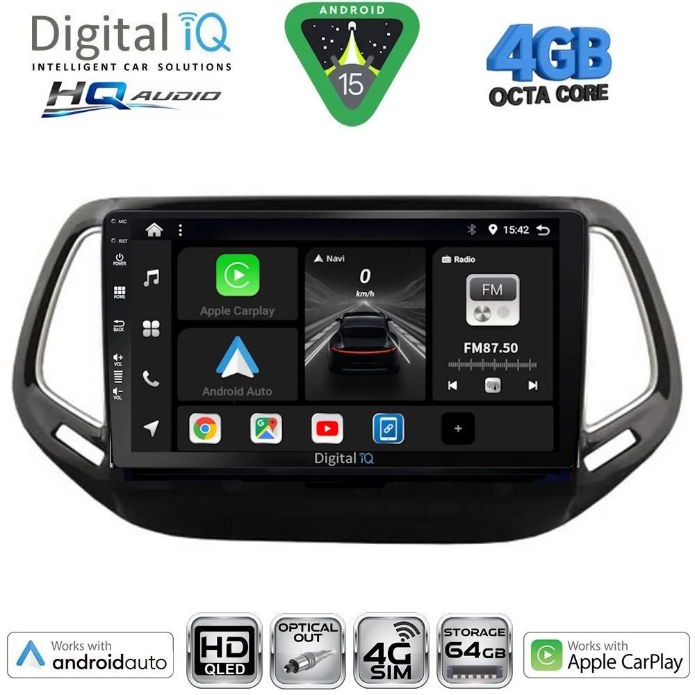 Φωτογραφία προϊόντος: DIGITAL IQ BXK 19278_CPAA (10inc) MULTIMEDIA TABLET for JEEP COMPASS mod. 2016-2021