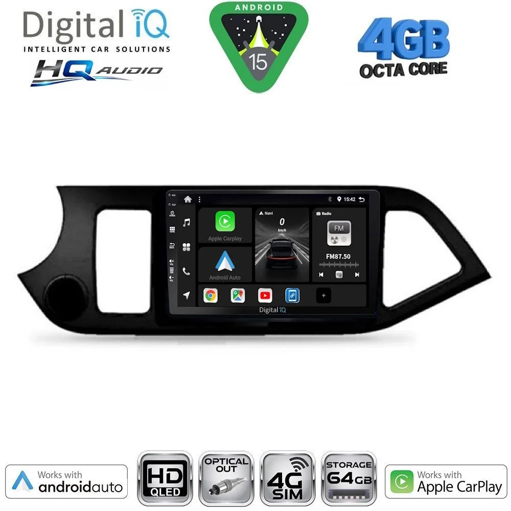 Φωτογραφία προϊόντος: DIGITAL IQ BXK 19308_CPAA (9inc) MULTIMEDIA TABLET for KIA PICANTO mod. 2011-2017