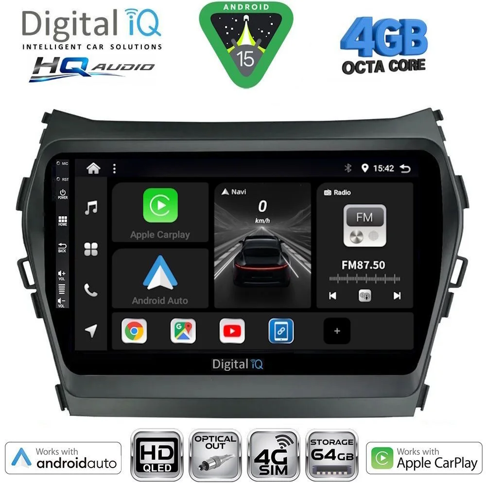 Φωτογραφία προϊόντος: DIGITAL IQ BXK 19238_CPAA (9inc) MULTIMEDIA TABLET for HYUNDAI IX45 - SANTA FE mod. 2013-2017