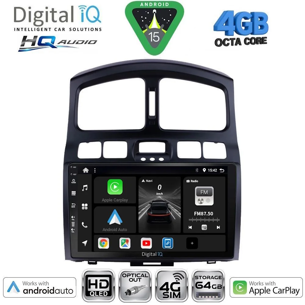 Φωτογραφία προϊόντος: DIGITAL IQ BXK 19236_CPAA (9inc) MULTIMEDIA TABLET for HYUNDAI SANTA FE mod. 2003-2006