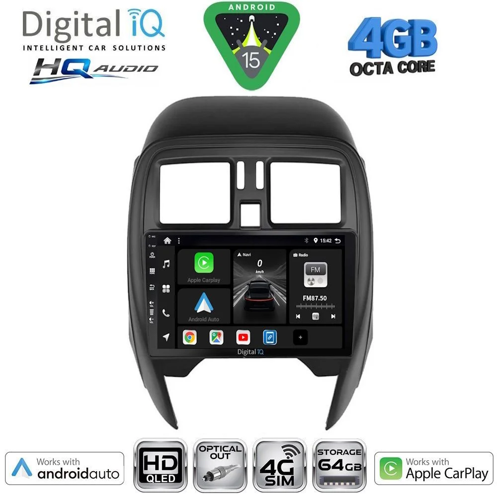 Φωτογραφία προϊόντος: DIGITAL IQ BXK 19451_CPAA (SQUARE) (9inc) MULTIMEDIA TABLET for NISSAN MICRA mod. 2014-2017