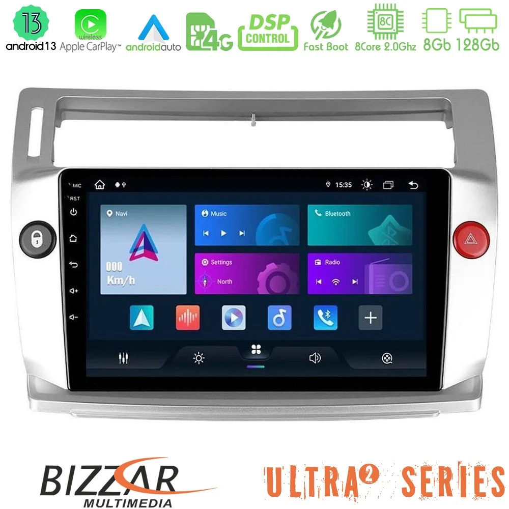 Φωτογραφία προϊόντος: Bizzar Ultra Series Citroen C4 2004-2010 8core Android13 8+128GB Navigation Multimedia Tablet 9