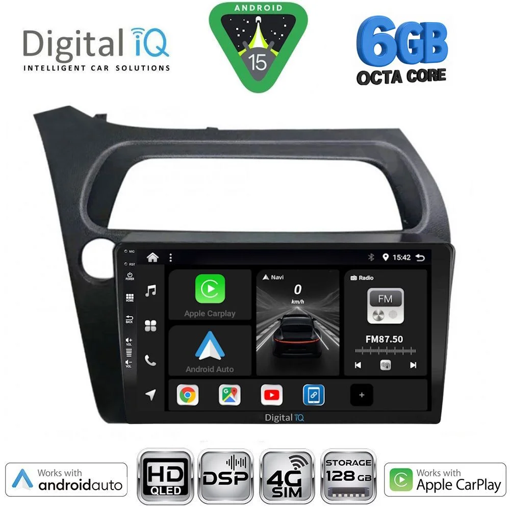 Φωτογραφία προϊόντος: DIGITAL IQ BXF 17189_CPAA (9inc) MULTIMEDIA TABLET for HONDA CIVIC 3D-5D mod. 2006-2012