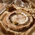 Φωτογραφία προϊόντος: Peach Jewelry Βραχιόλι με Φυσικά Μαργαριτάρια & Μάτι της Τίγρης