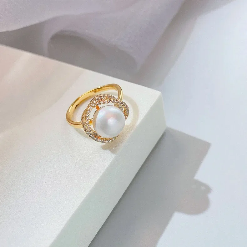 Φωτογραφία προϊόντος: Peach Jewelry Peach Jewerly Γυναικείο Δαχτυλίδι Από Χάλυβα Τιτανίου Με Ζιργκόν Kαι Πέρλα