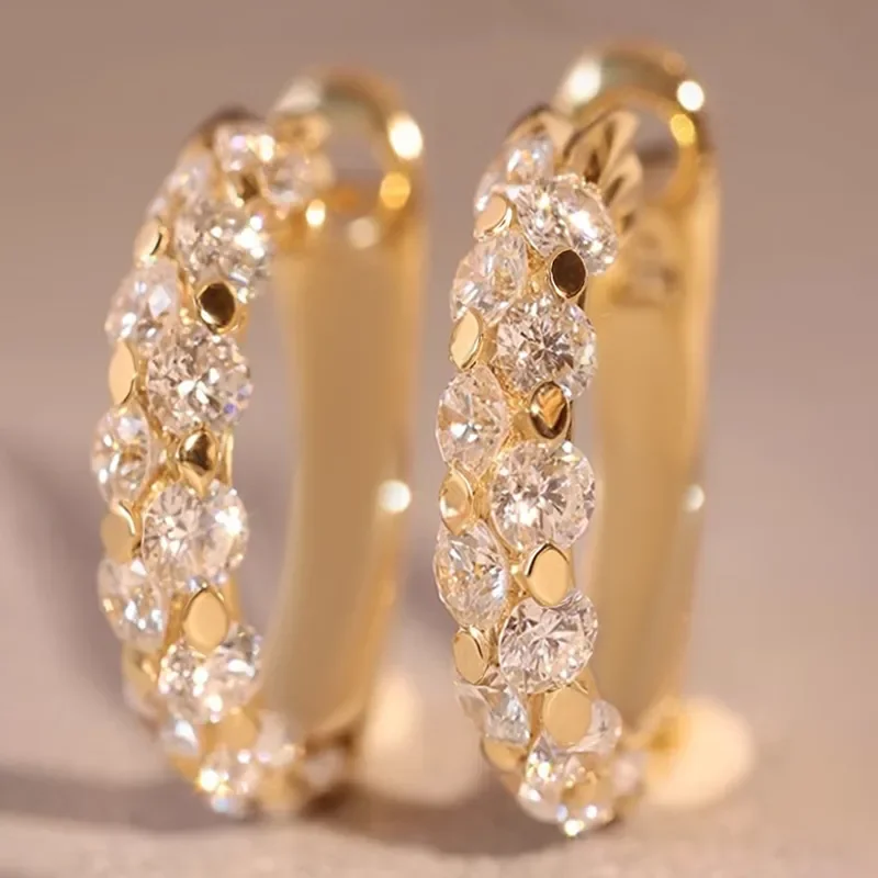 Φωτογραφία προϊόντος: Peach Jewelry Peach Jewerly Σκουλαρίκια Κρικάκι Επίχρυσα Με Ζιργκόν