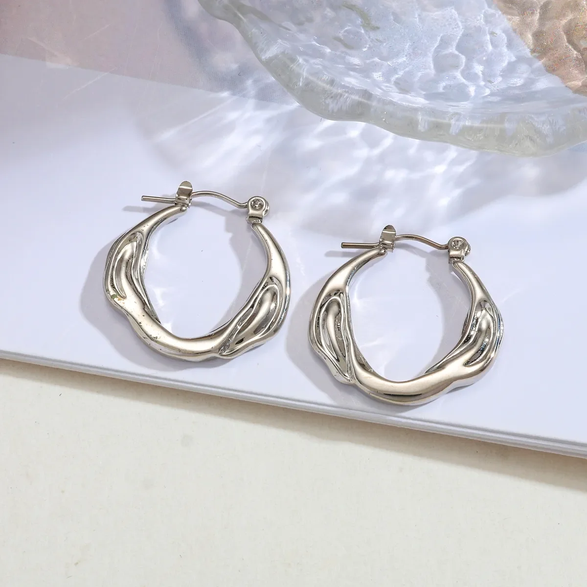 Φωτογραφία προϊόντος: Peach Jewelry Peach Jewerly Σκουλαρίκια από Aνοξείδωτο Aτσάλι 304 Ασημί