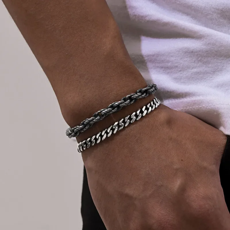 Φωτογραφία προϊόντος: Peach Jewelry Peach Jewerly Ανδρικό Σετ Βραχιόλια Αλυσίδα Ανοξείδωτο Ατσάλι 304