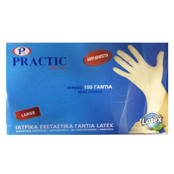 Φωτογραφία προϊόντος: PRACTIC ΛΑΤΕΞ ΛΕΥΚΑ ΓΑΝΤΙΑ ΧΩΡΙΣ ΠΟΥΔΡΑ 100ΤΜΧ
