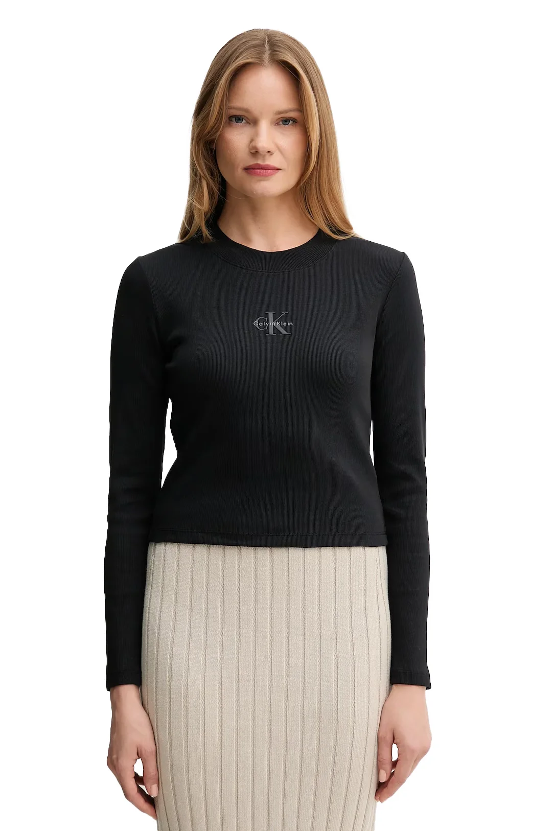 Φωτογραφία προϊόντος: CALVIN KLEIN RIB MONOGRAM LONGSLEEVE CROP T-SHIRT WOMEN CALVIN KLEIN ΜΑΥΡΟ (LV047A803G-UB1)