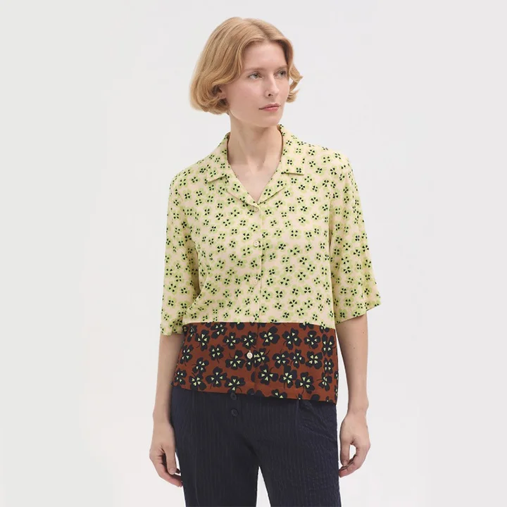 Φωτογραφία προϊόντος: Nice Things " Lucky Clovers Print " Pannout Shirt WWU184 620 Ecru Floral