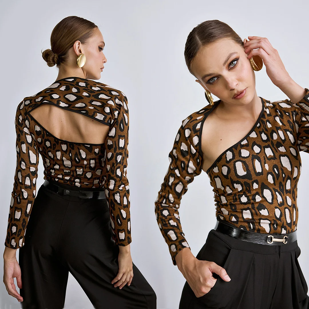 Φωτογραφία προϊόντος: Anna Samouka Animal Print Top 17035A Brown Animal print