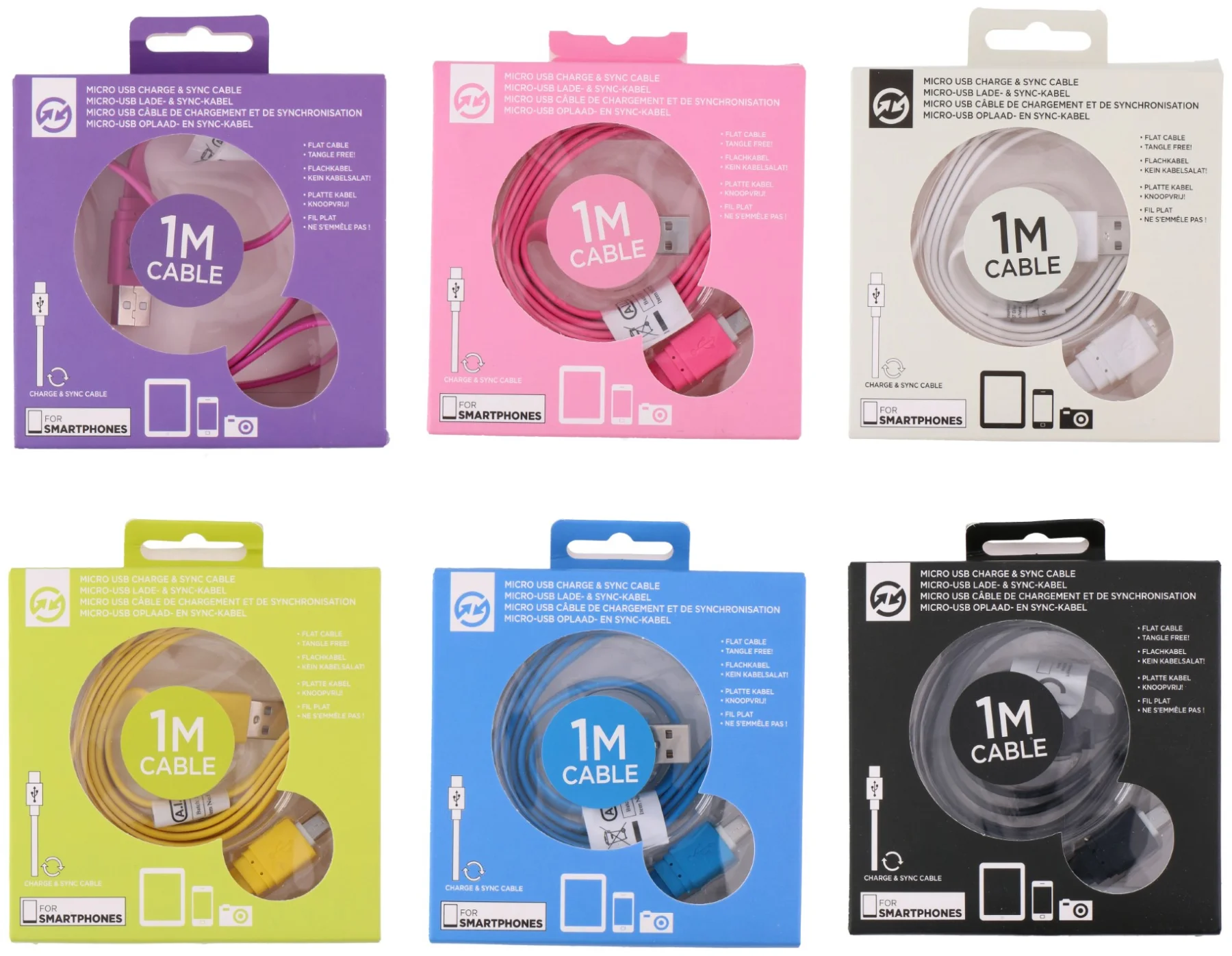 Φωτογραφία προϊόντος: OEM Καλώδιο Κινητού USB Σε Micro USB Διάφορα Χρώματα 1m