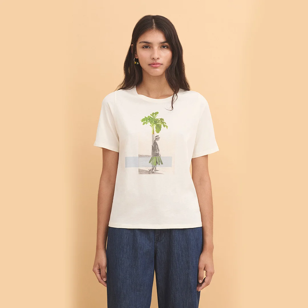 Φωτογραφία προϊόντος: Nice Things Collage Print T-shirt WJU010 620 Ecru