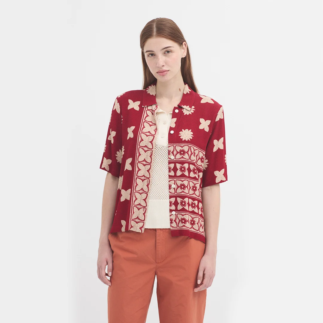 Φωτογραφία προϊόντος: Nice Things "Papua Patch Print" Shirt WWU072 Red - Beige
