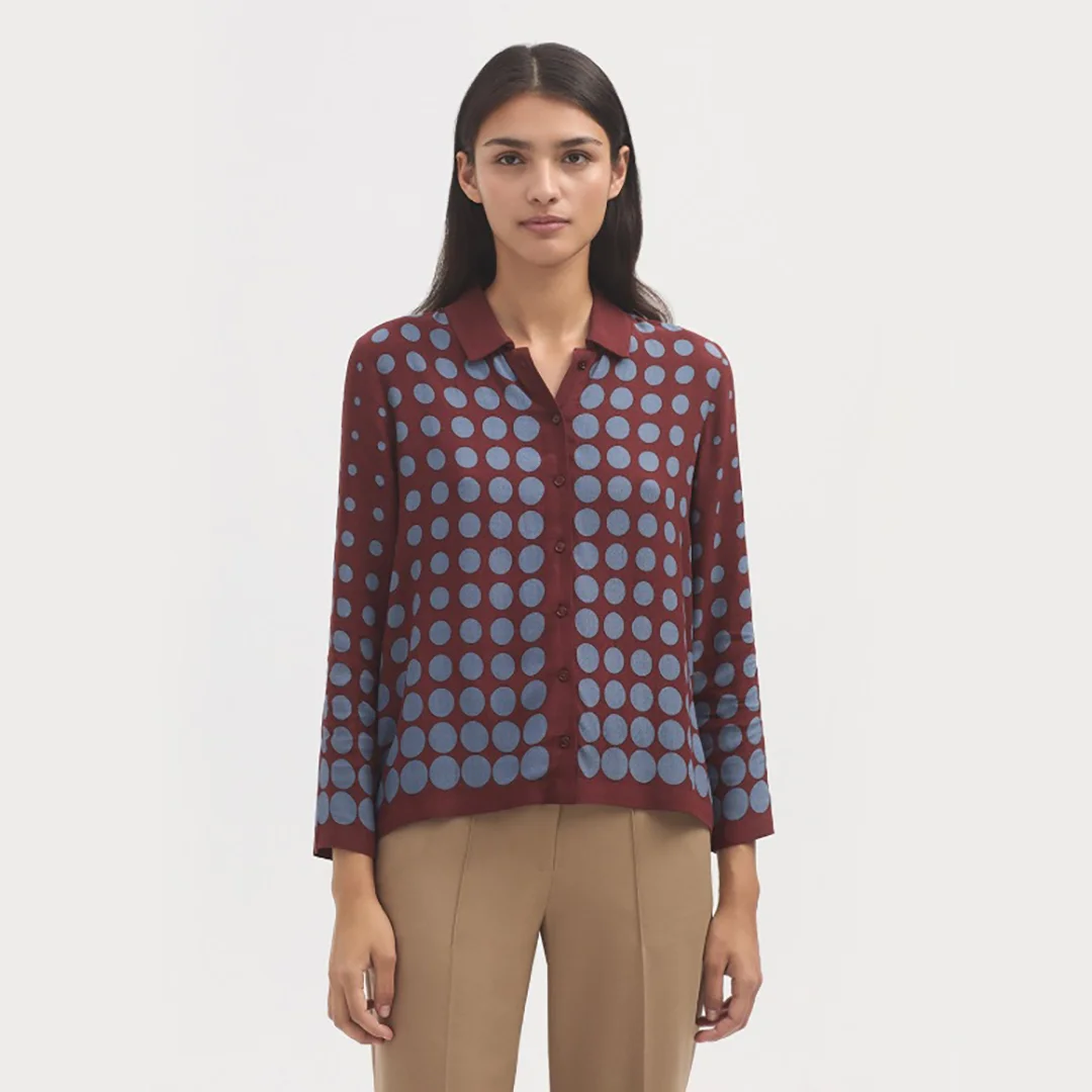 Φωτογραφία προϊόντος: Nice Things Positioned Dots Print Shirt WWT062 Intense Terracota