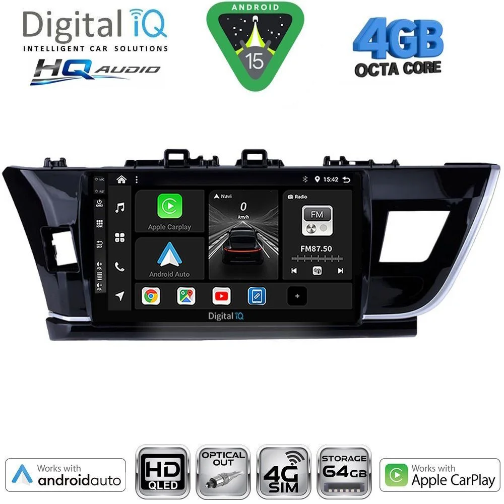 Φωτογραφία προϊόντος: DIGITAL IQ BXK 19714BIG_CPAA (10inc) MULTIMEDIA TABLET for TOYOTA COROLLA mod. 2013-2016