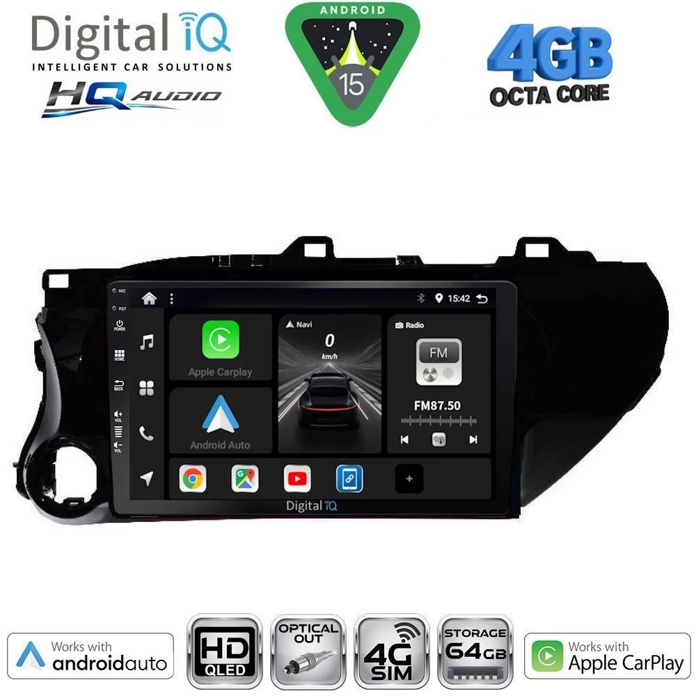Φωτογραφία προϊόντος: DIGITAL IQ BXK 19721_CPAA (10inc) MULTIMEDIA TABLET for TOYOTA HILUX mod. 2017-2026