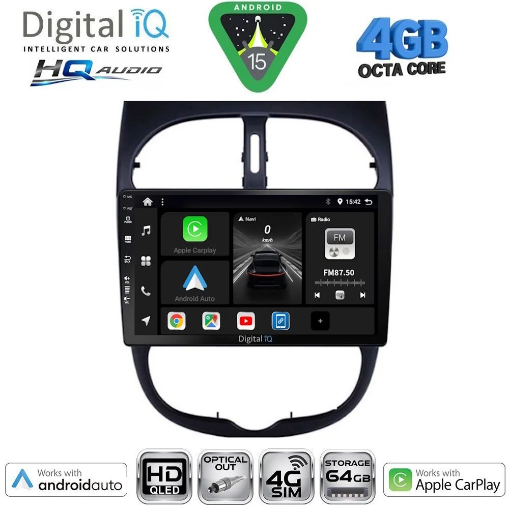 Φωτογραφία προϊόντος: DIGITAL IQ BXK 19506_CPAA (9inc) MULTIMEDIA TABLET for PEUGEOT 206 mod. 1998-2006