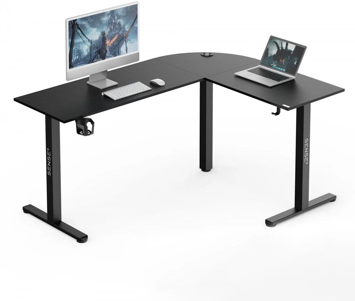 Φωτογραφία προϊόντος: Γωνιακό Gaming Γραφείο SENSE7 Rong Μαύρο 154 × 117 cm