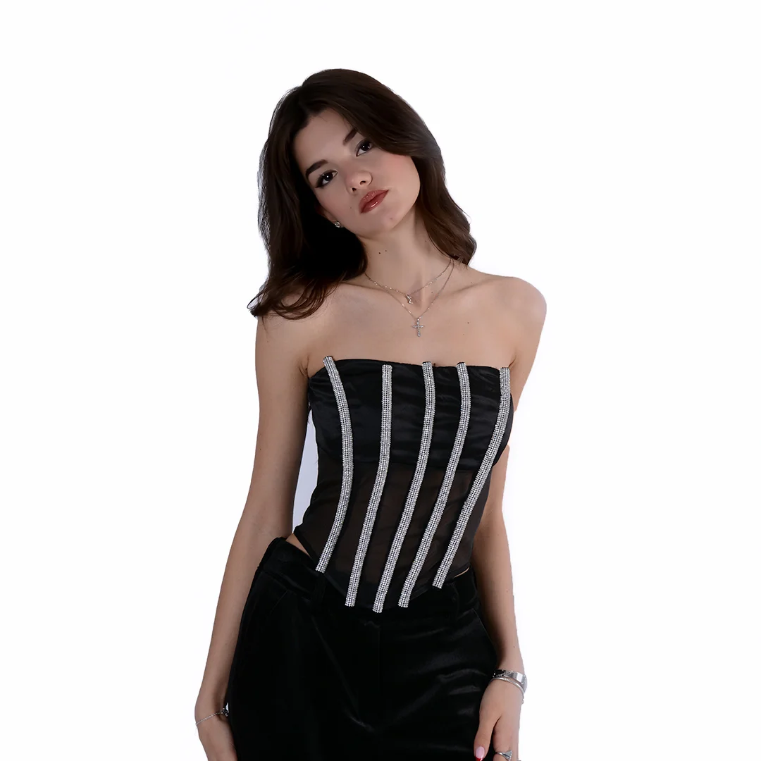 Φωτογραφία προϊόντος: Glamorous Bustier With Strass GS0832 Black
