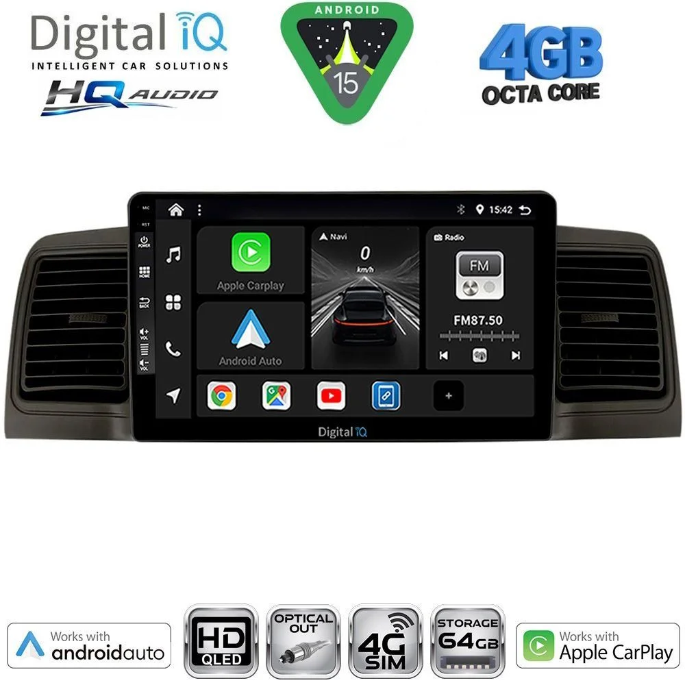 Φωτογραφία προϊόντος: DIGITAL IQ BXK 19712BL_CPAA (9inc) MULTIMEDIA TABLET for TOYOTA COROLLA mod. 2001-2006 (BLACK)