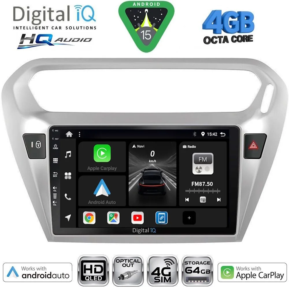 Φωτογραφία προϊόντος: DIGITAL IQ BXK 19511SL_CPAA (9inc) MULTIMEDIA TABLET for CITROEN ELYSEE – PEUGEOT 301 mod. 2013-2026 (SILVER)